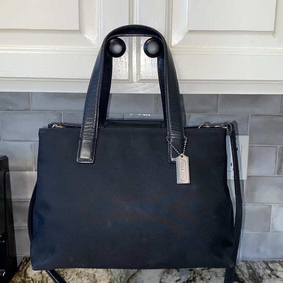 Coach Black Nylon with Leather Accent Shoulder Bag - Picture 2 of 12